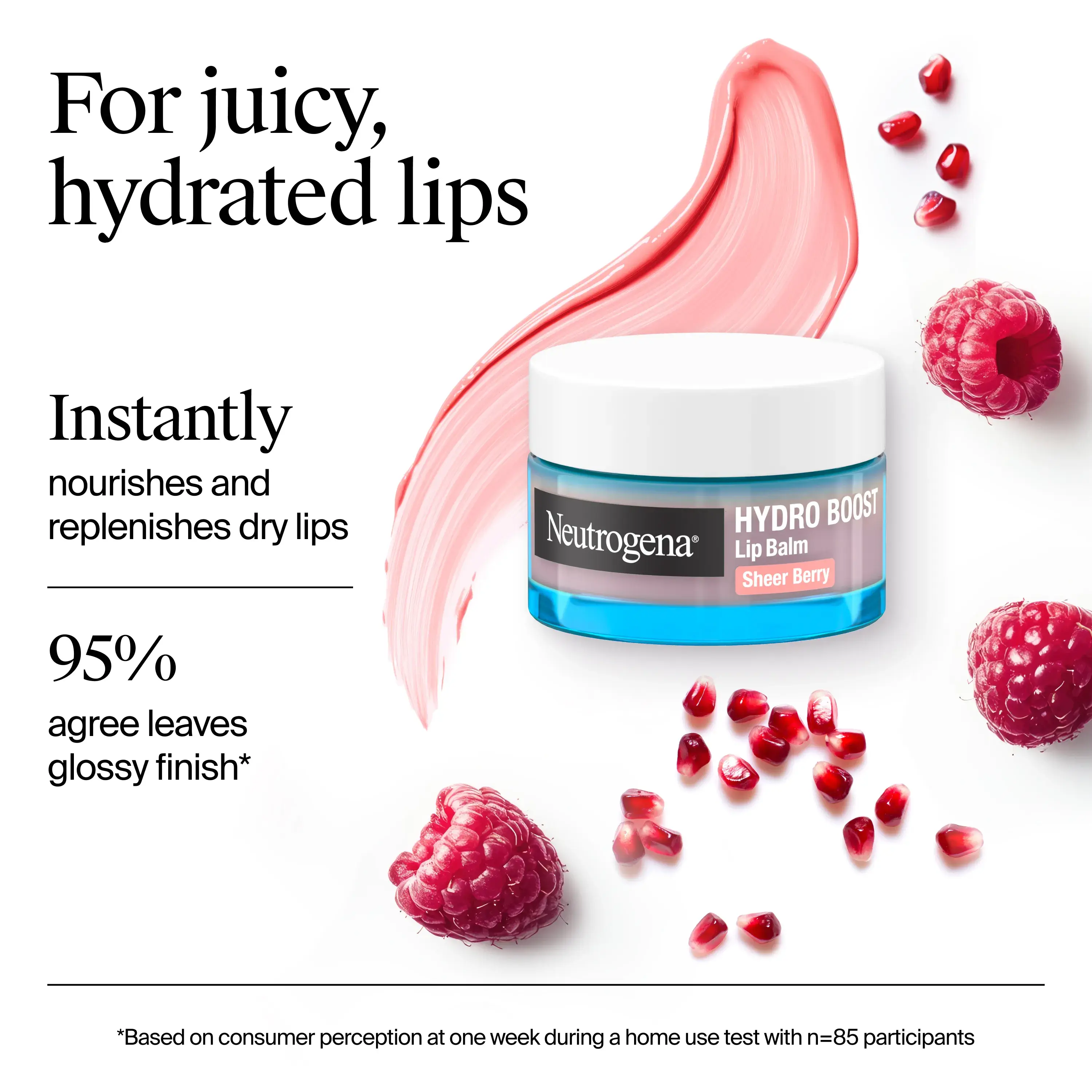 Neutrogena Hydro Boost Hyaluronic Acid Lip Balm, Sheer Berry, 0.5 Oz