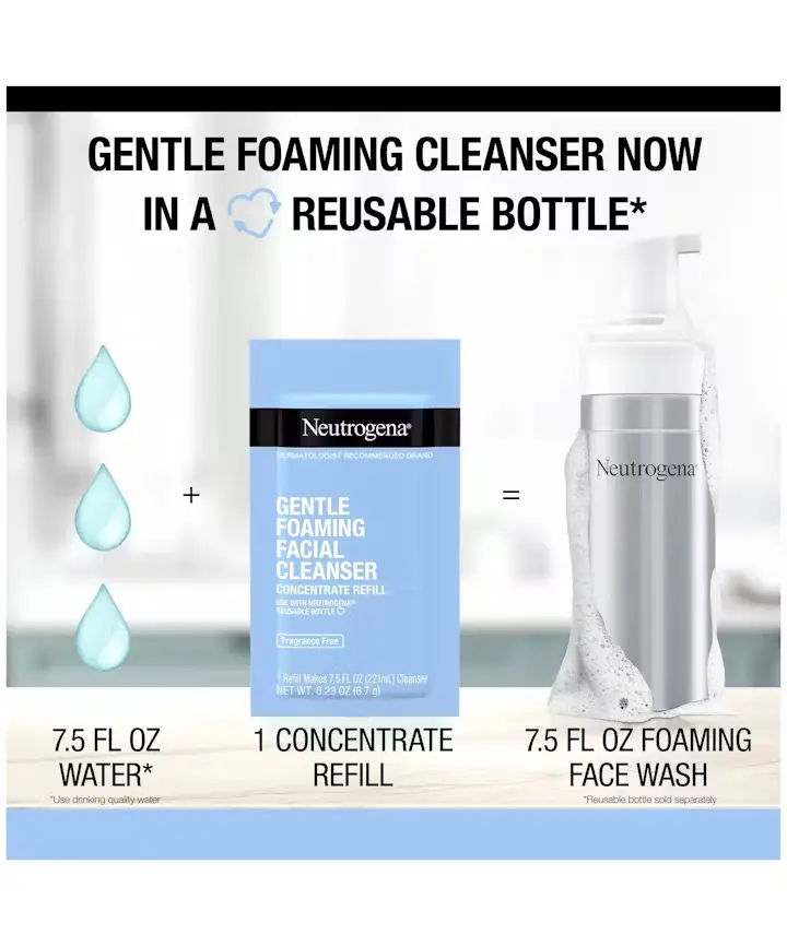 Neutrogena Reusable Foaming Cleanser Starter Kit, Bottle & Refill Pack