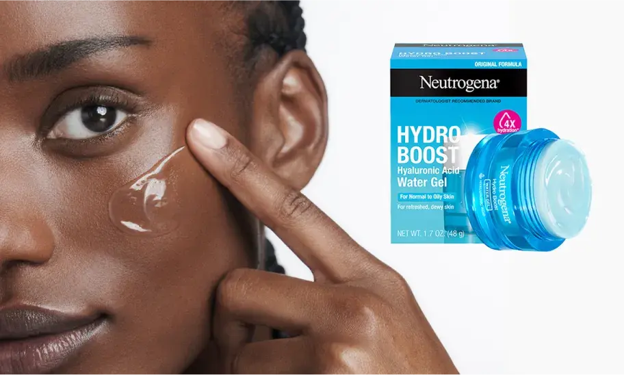 Woman with a darker skin tone applying Hydro Boost Water Gel