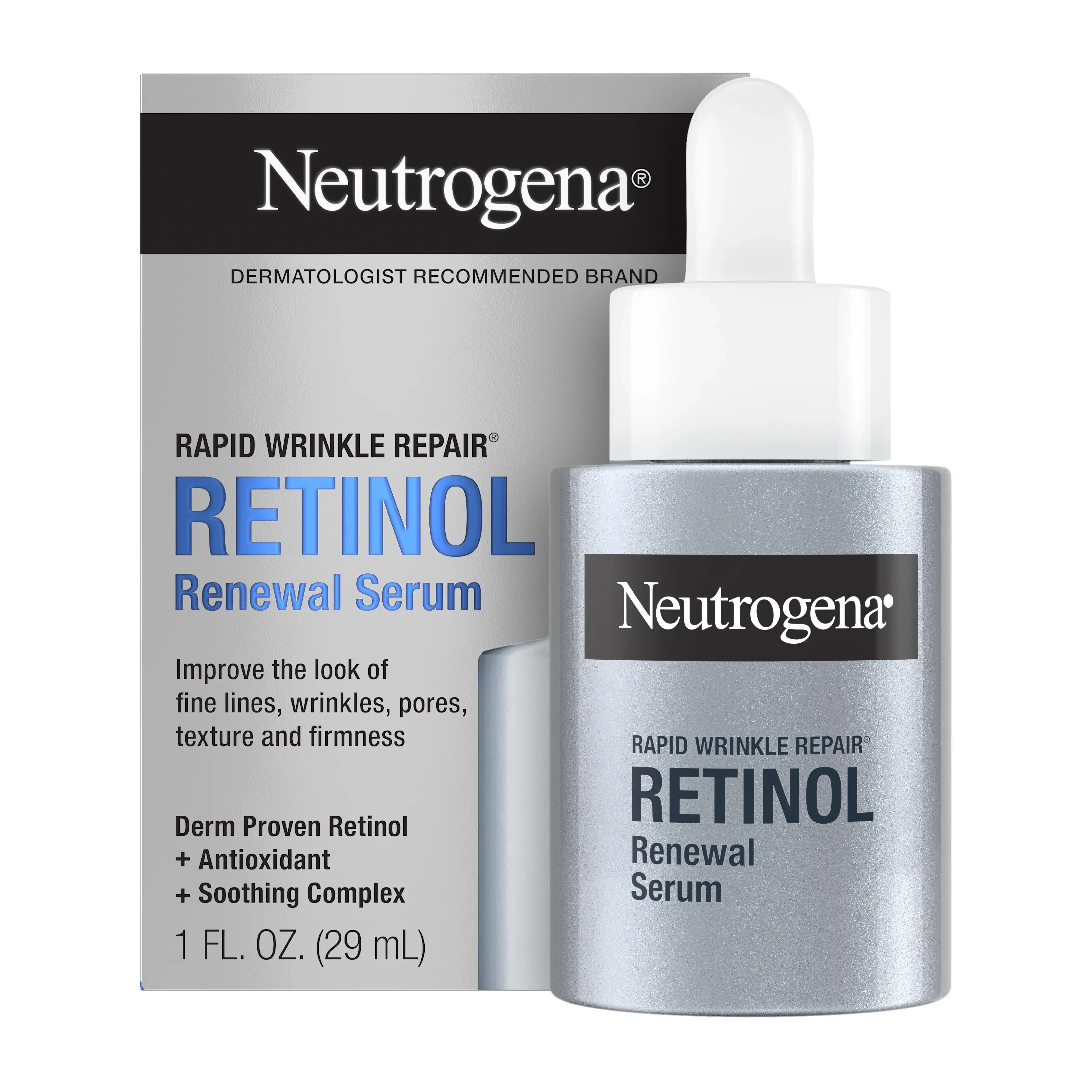 Neutrogena Rapid Wrinkle Repair Retinol Renewal Serum, 1 Fl. Oz, out of the box image