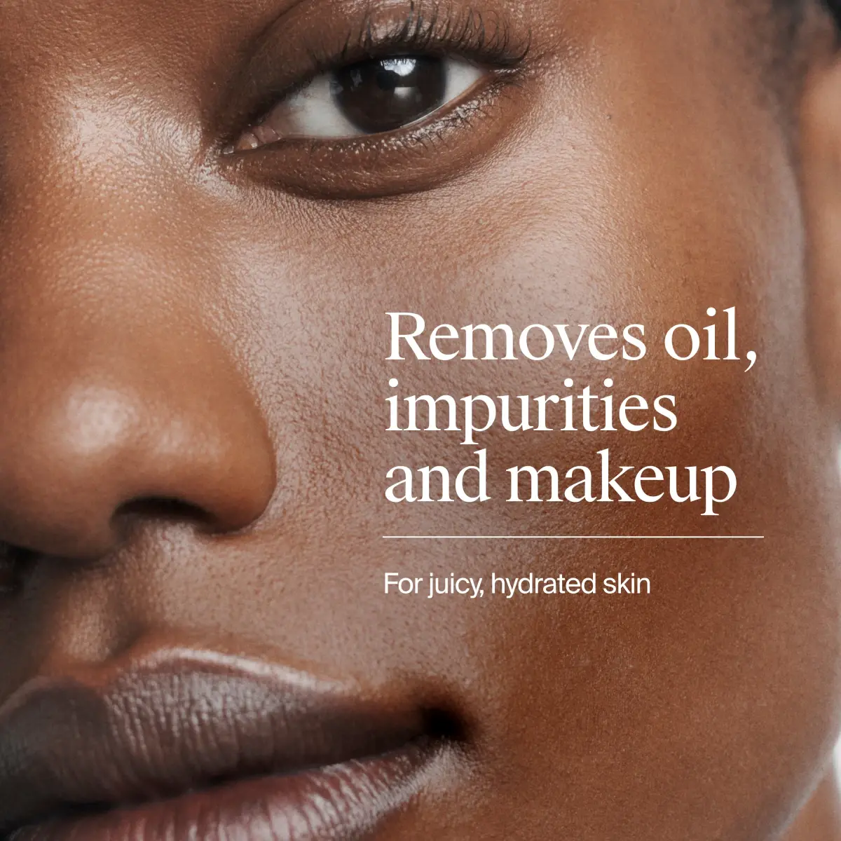 woman's face after using Neutrogena Hydro Boost Hydrating Cleansing Gel, Fragrance Free, 7.8 Fl. Oz that removes oil, impurities and makeup