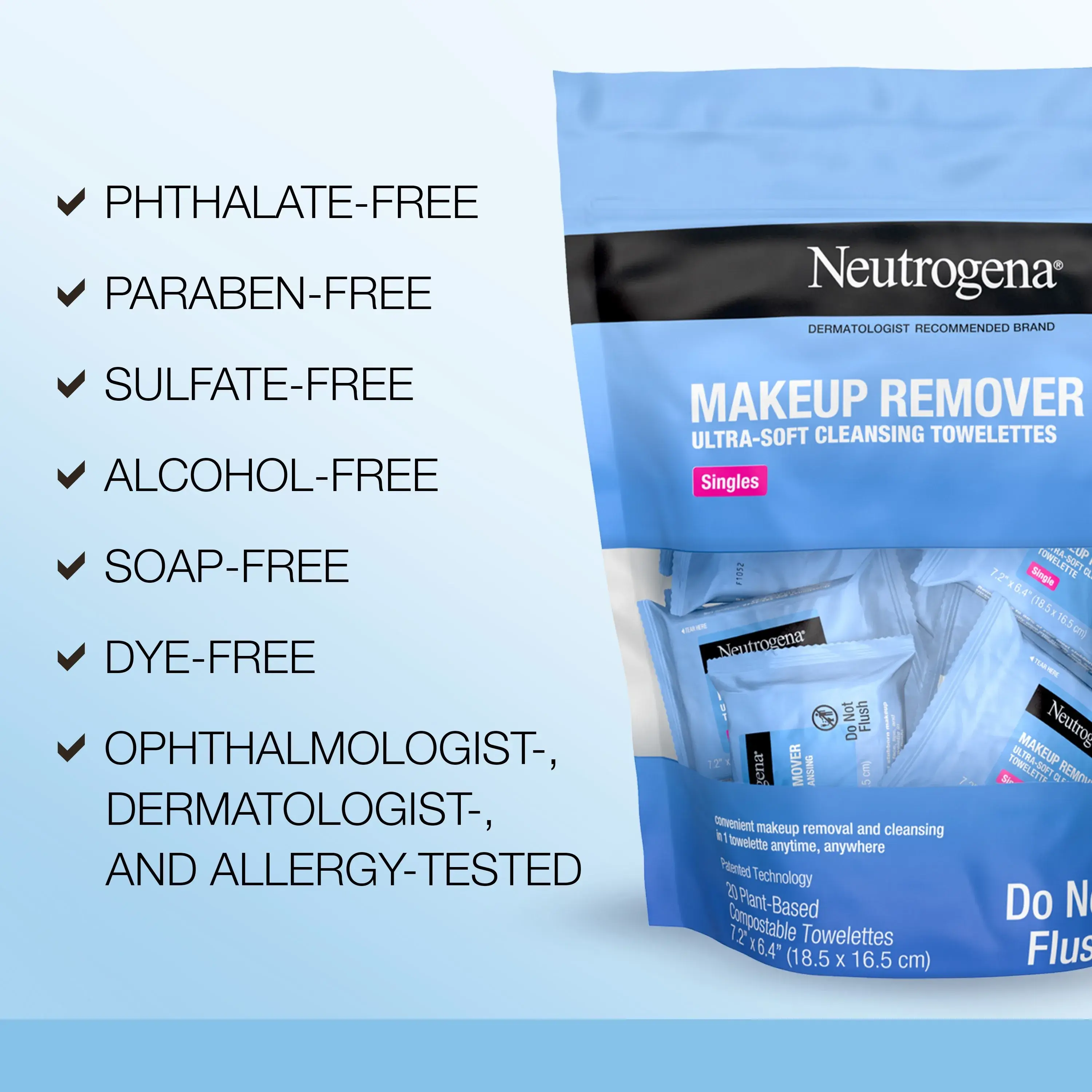 Wipes are Phthalate-Free, Paraben-Free, Sulfate-Free, Alcohol-Free, Soap-Free, Dye-Free, Ophthalmologist Dermatologist and Allergy Tested