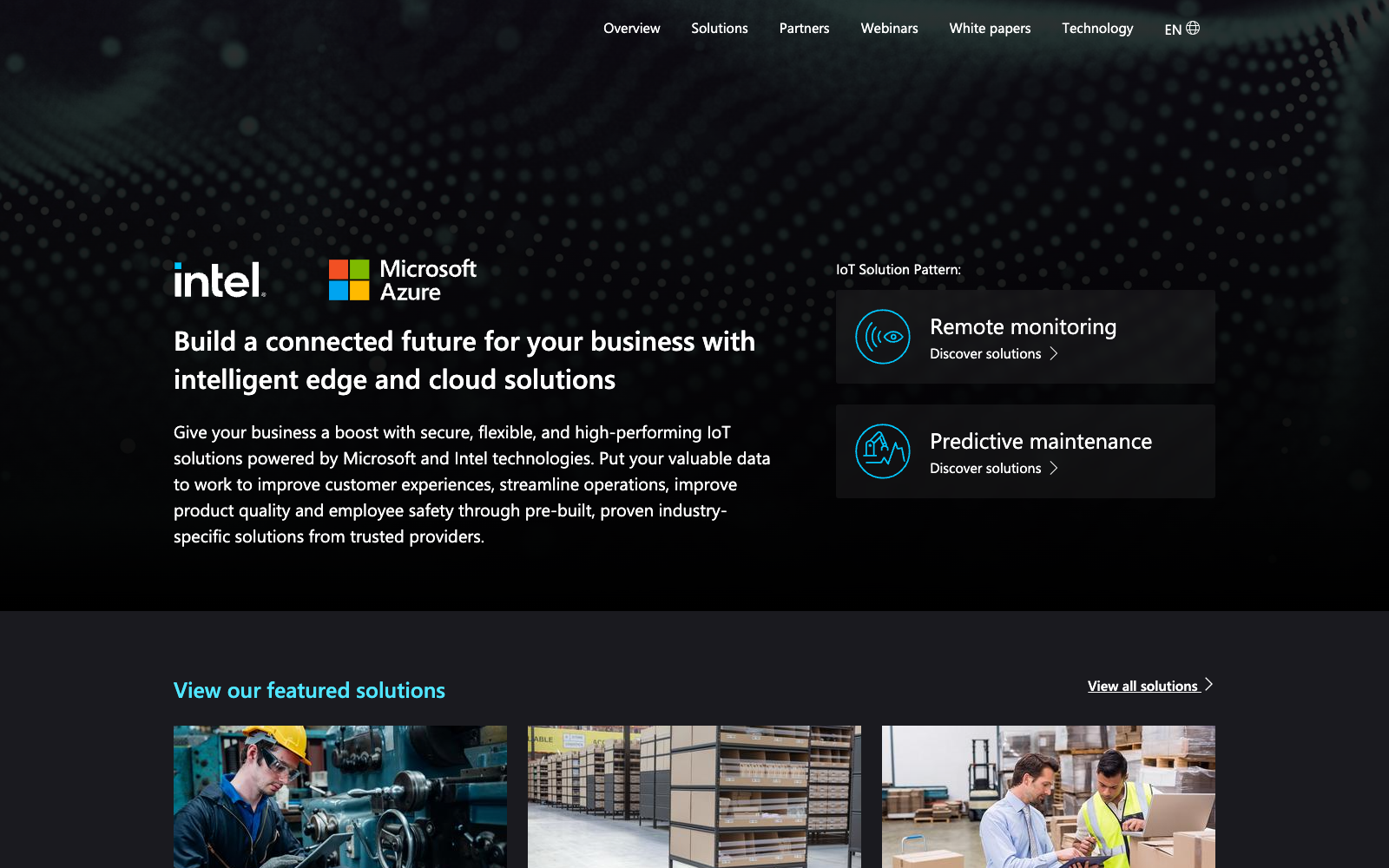 Example site - theintelligentedge.com homepage.