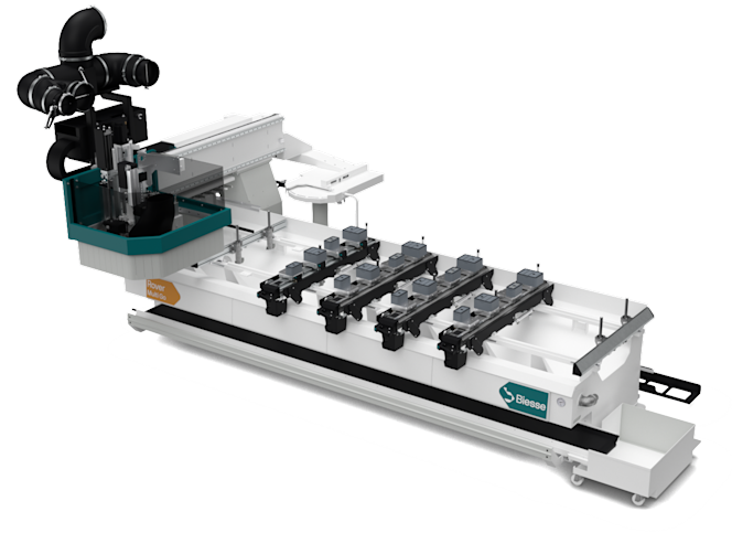 Easy and compact machining center for panel and solid wood applications