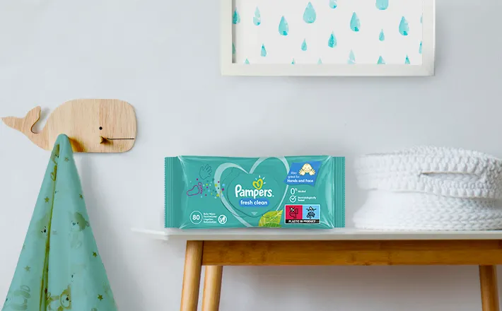 Дитячі вологі серветки Pampers® Fresh Clean
