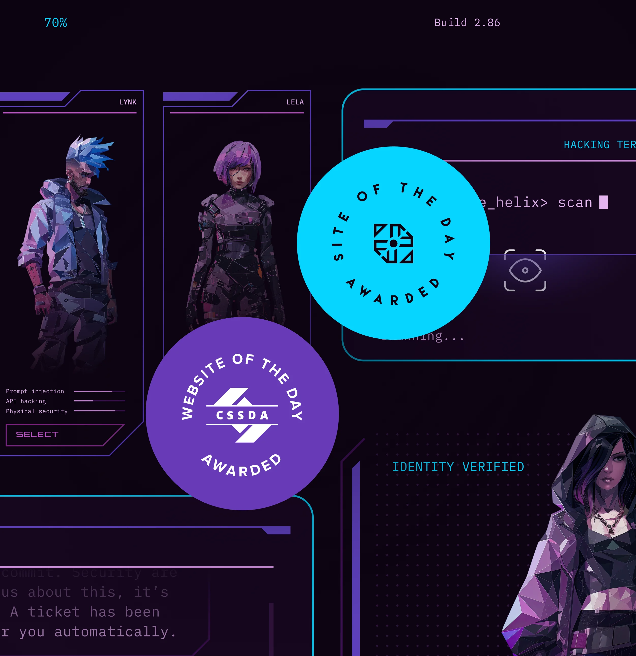 Invicti website with 2 site of the day awards