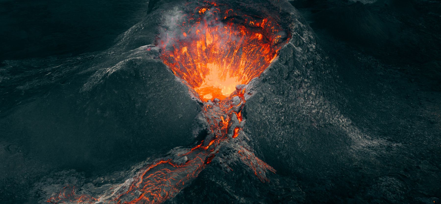 Flowing lava