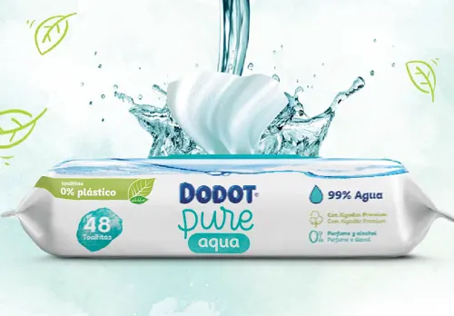 DODOT TOALLITAS BEBE AQUA PURE 48 UDS. 0% PLASTICO ENVASE - Drolim
