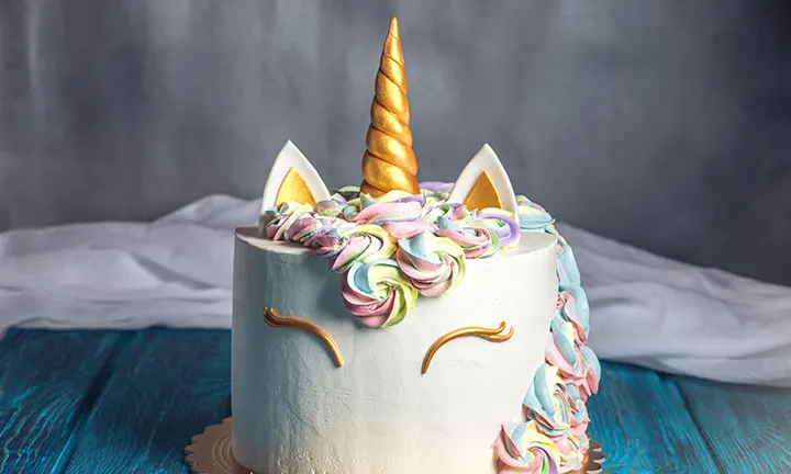 Tarta de unicornio para baby shower