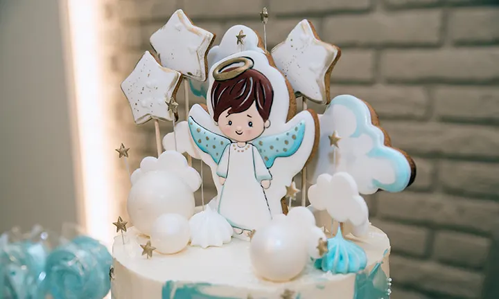 Tarta de ángel para baby shower