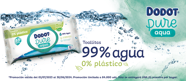 Solicita tu muestra gratis de TOALLITAS Dodot® Pure Aqua Plastic Free