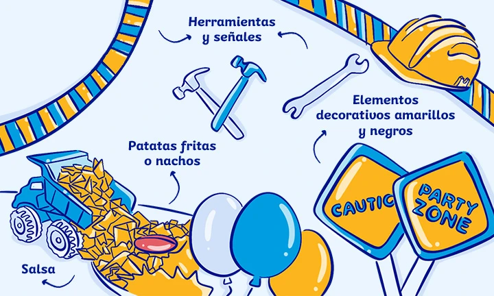 Ideas para una fiesta con temática de bebé en construcción Ideas para una fiesta con temática de bebé en construcción