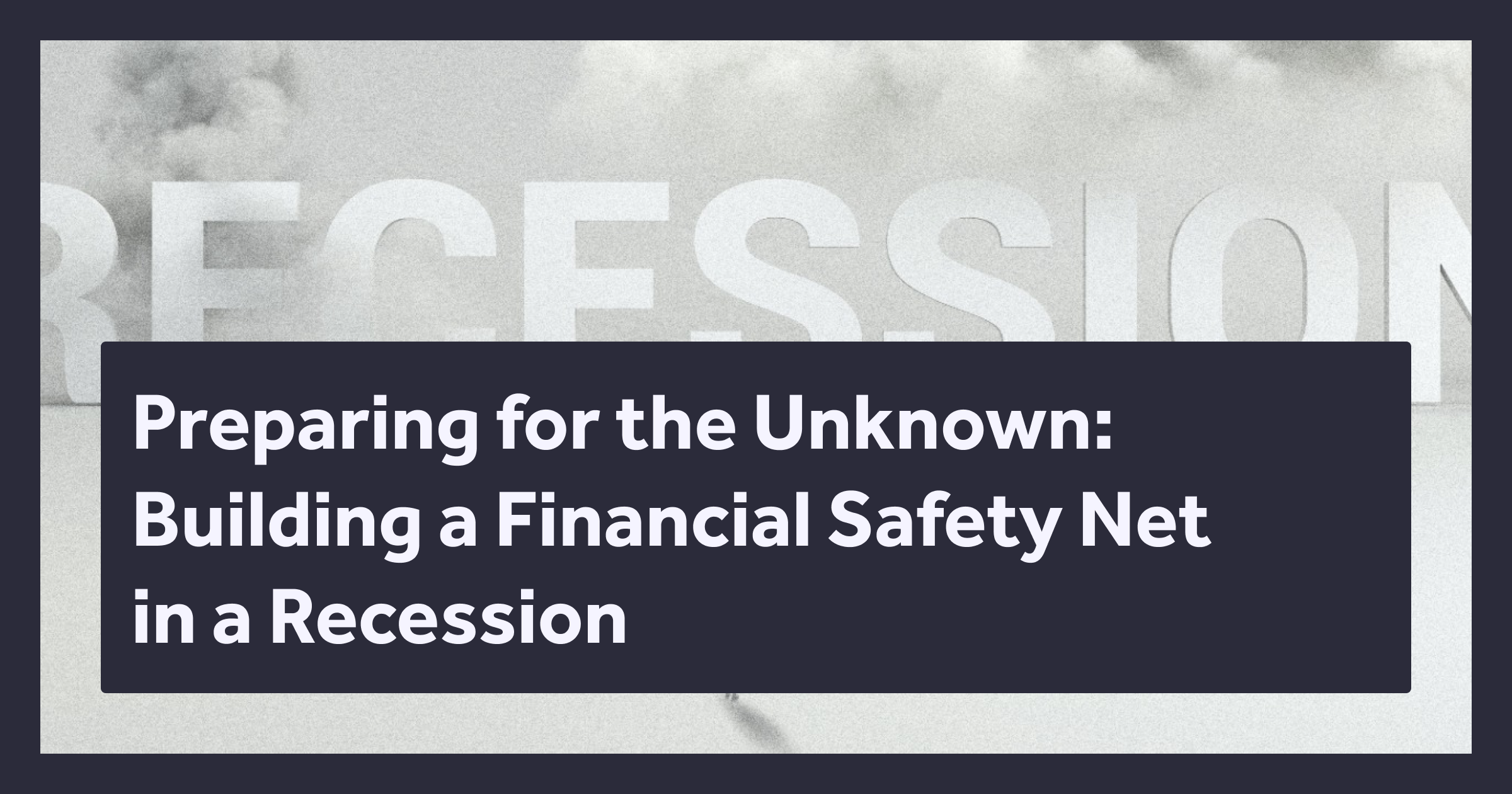 Building a Financial Safety Net in a Recession - Diamond Standard
