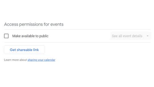 Make your calendar public with Google Calendar