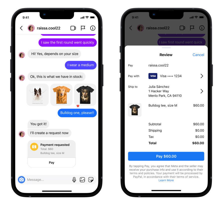 Instagram Payments in Chat 1