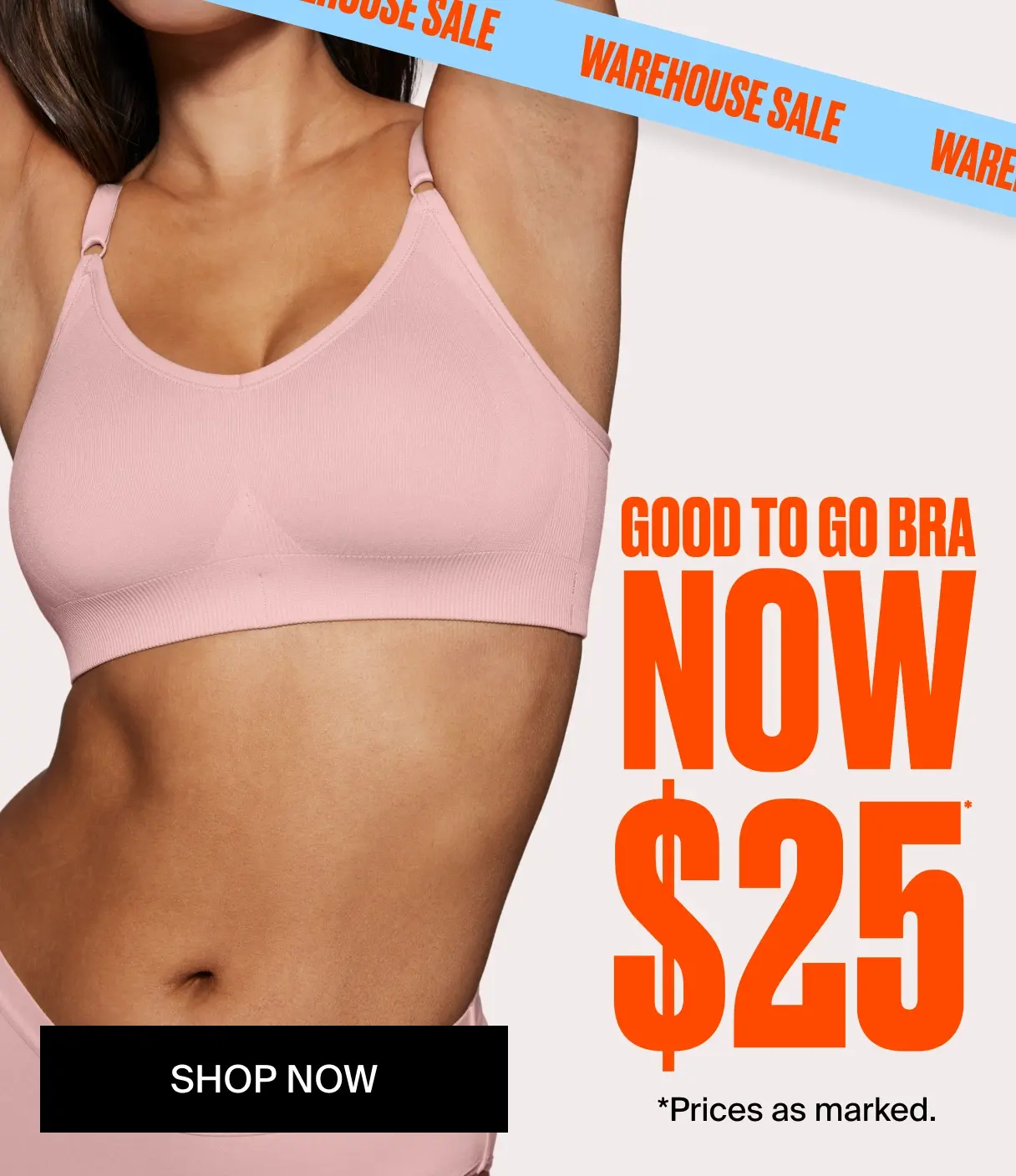 Warehouse Sale Homepage - 2-Up - Good to Go Bra