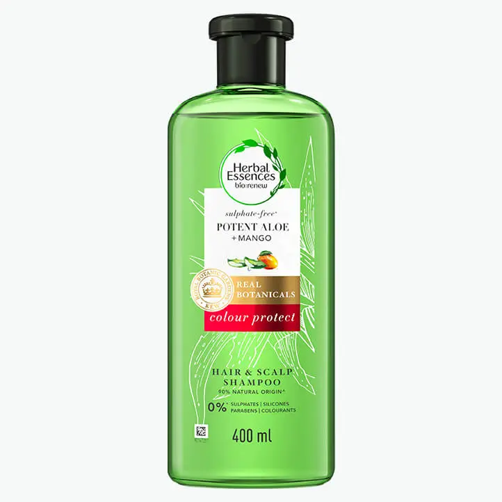 Herbal Essences aloe & mango shampoo bottle