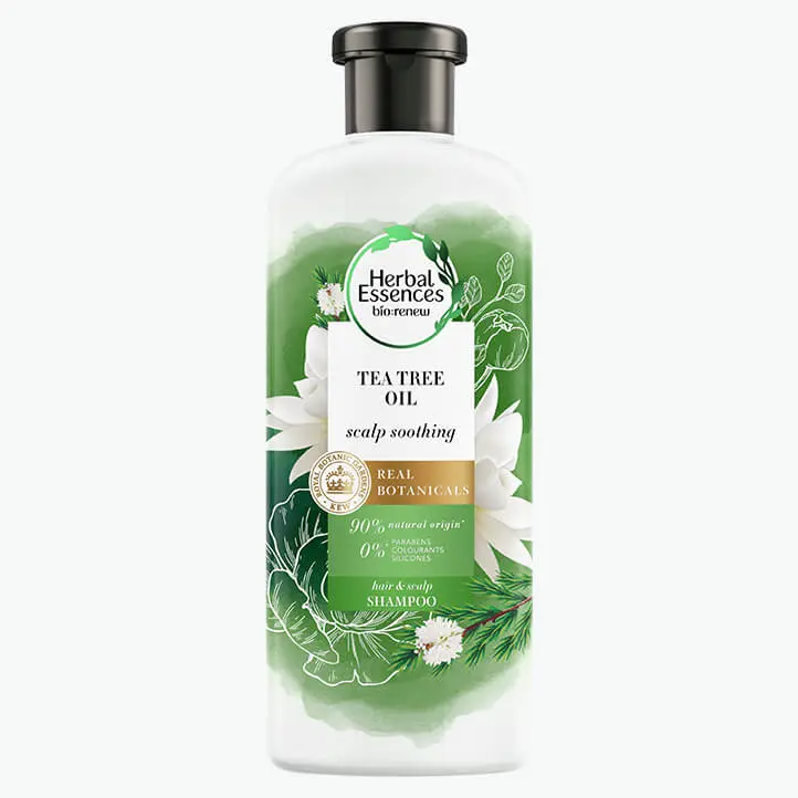 Herbal Essences tea tree shampoo bottle