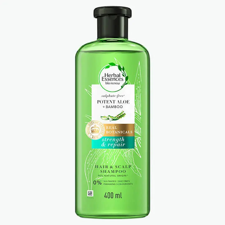 Herbal Essences aloe & bamboo shampoo bottle