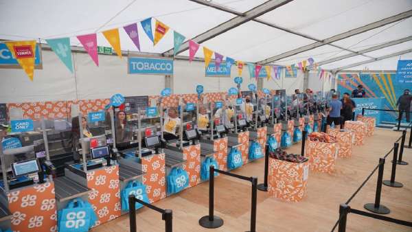 Co-op On Site Festival 2023 - Rock Up, Stock Up and Give Back Logo 