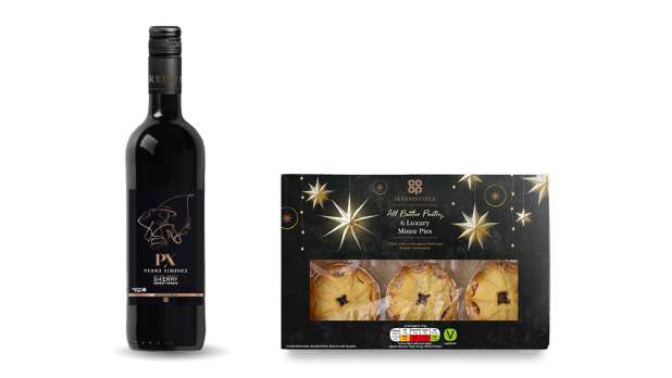 Co-op Irresistible Mince Pies and Co-op Irresistible Pedro Ximenez Sherry pairing