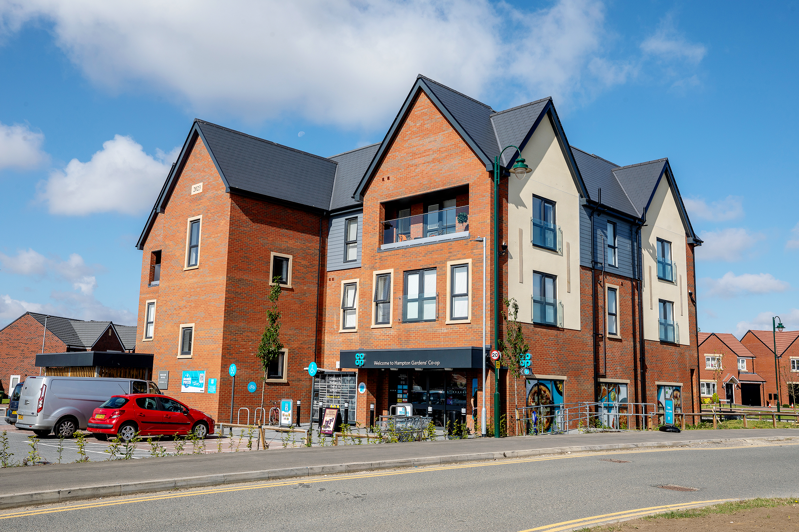 Exterior of a Co-op food store in Hampton Gardens, Peterborough