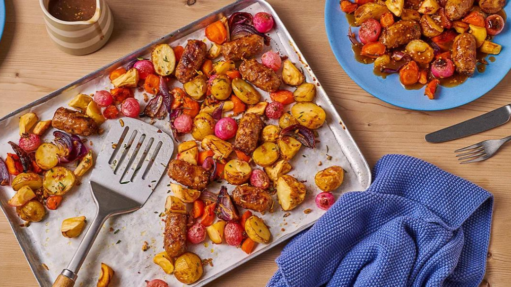 One pan sausage and potato roast