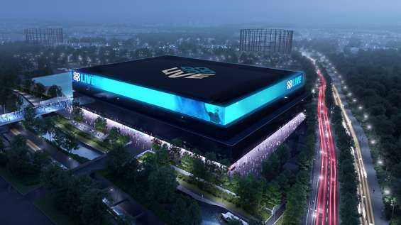 Outside view of how the Co-op Live Arena will look on completion. 