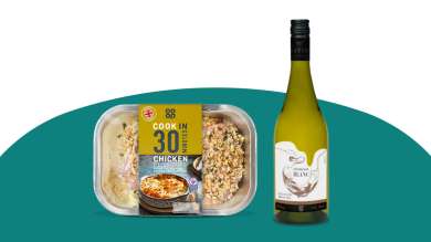 Co-op Chicken and Leek Gratin and Co-op Irresistible Leyda Valley Sauvignon Blanc