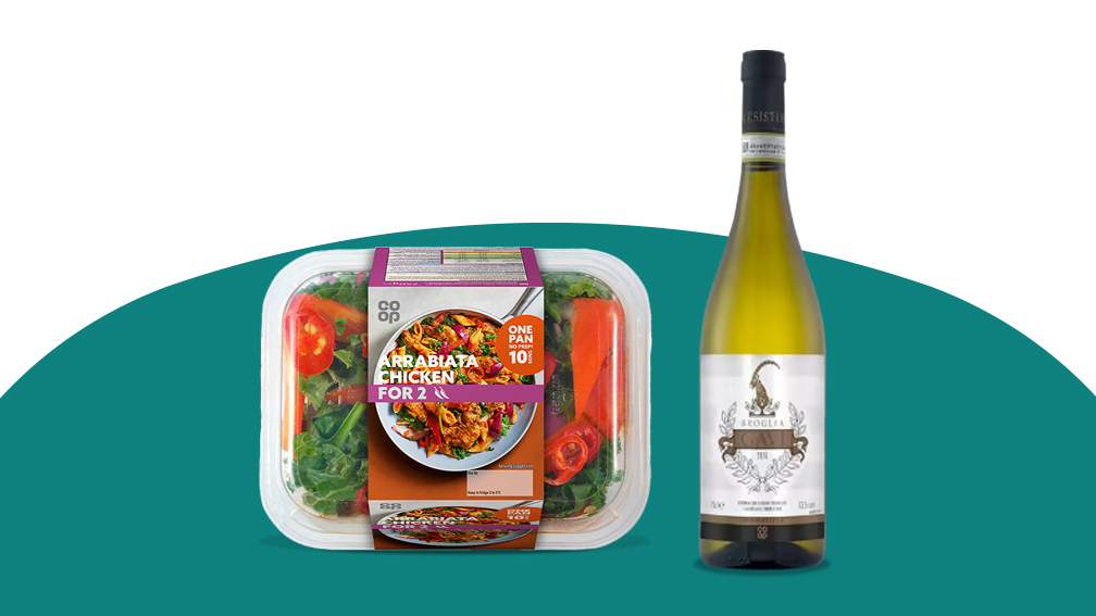 Co-op Chicken Arrabbiata and Co-op Irresistible Gavi Broglia