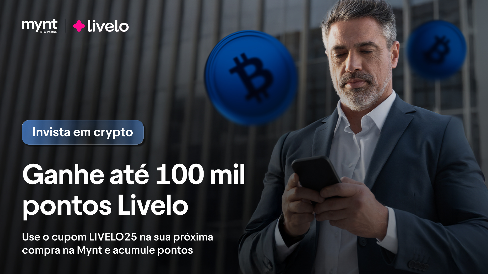 Como ganhar pontos Livelo investindo em cripto na Mynt?