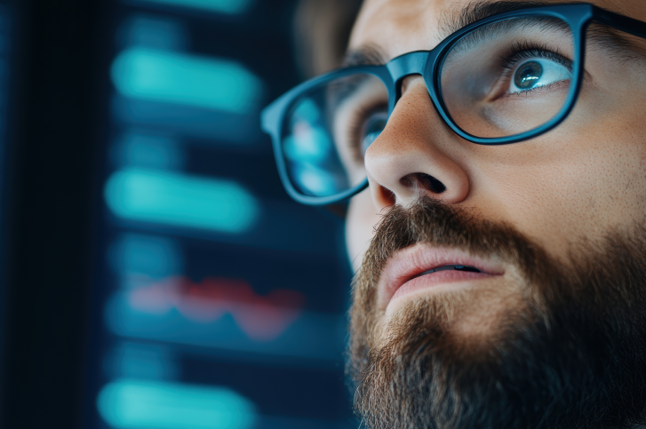 Homem com olhar atento adiar seu investimento cripto pode custar mais