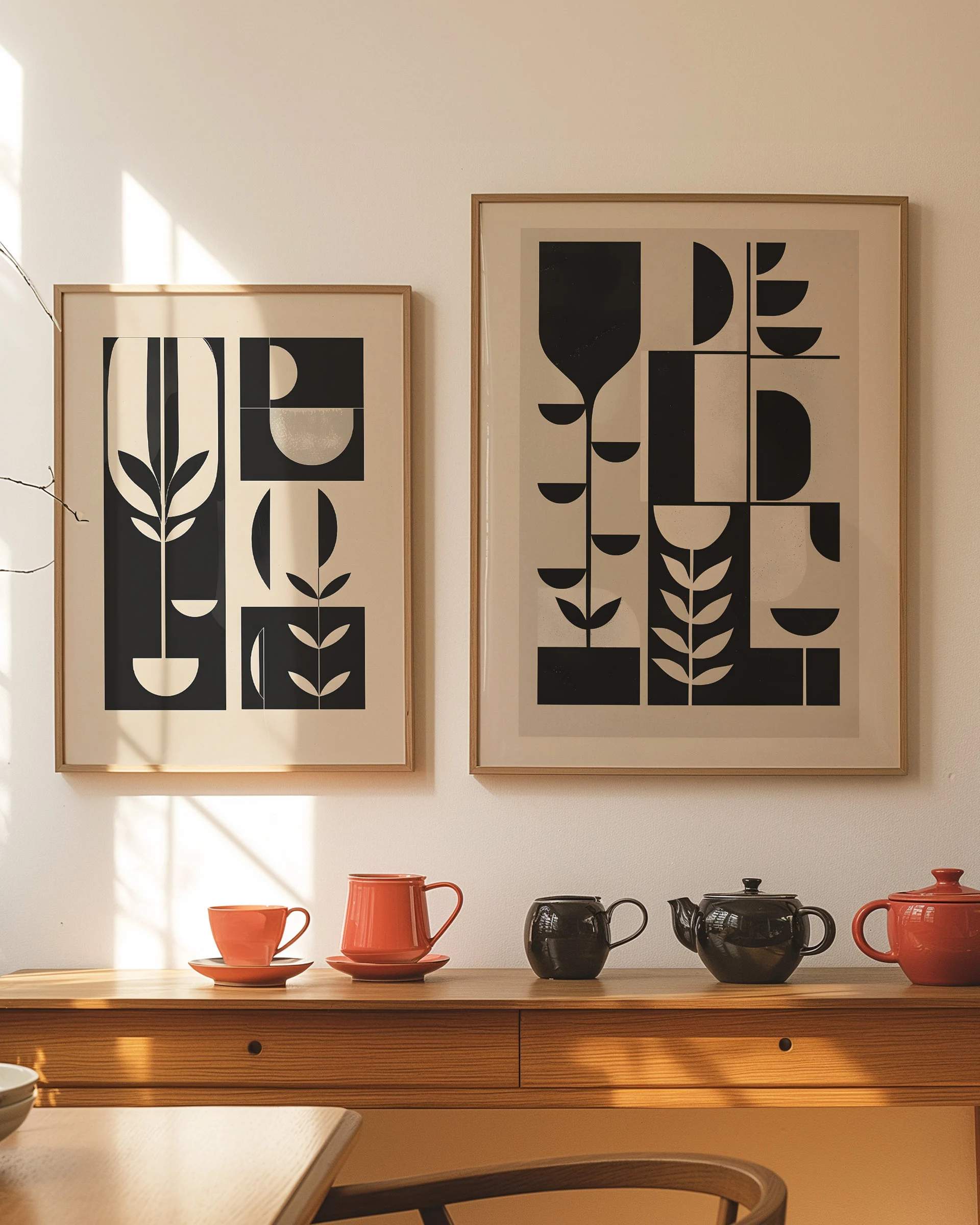 Boho Geometric Wall Art Set