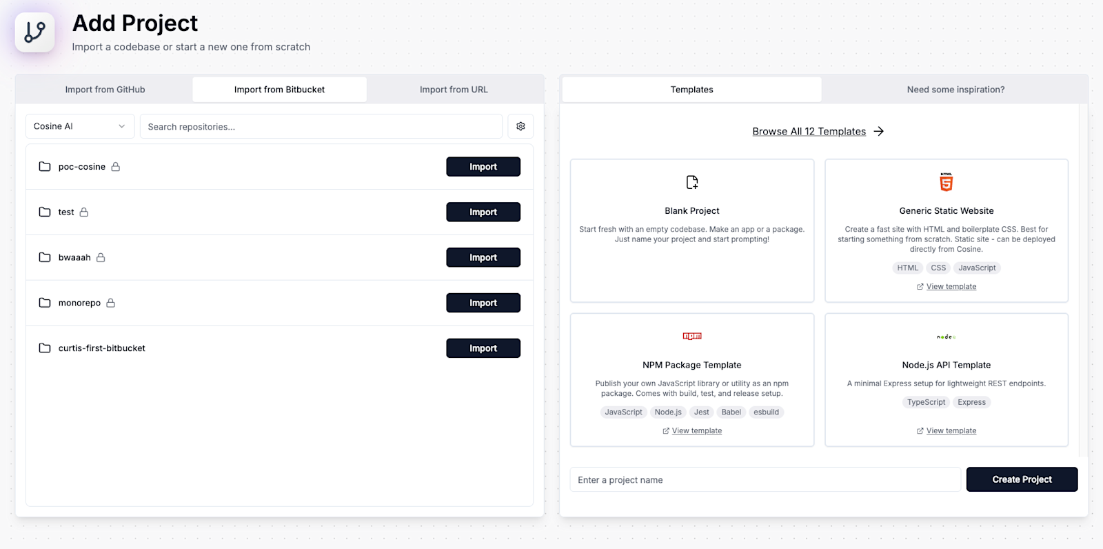 Bitbucket Import Asset