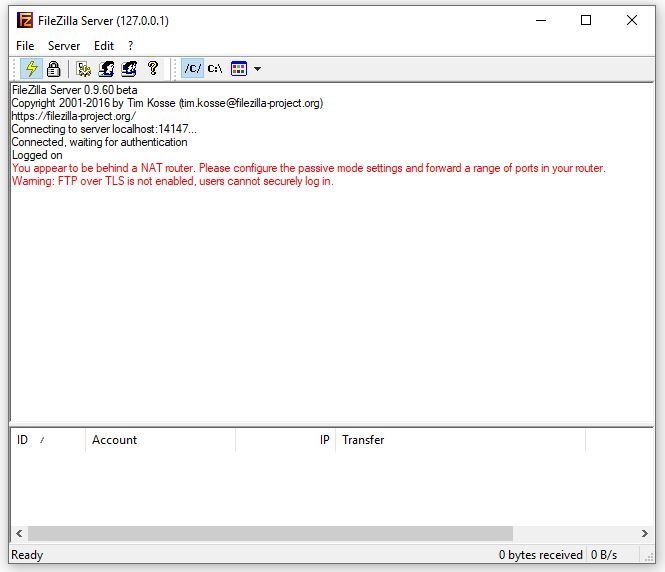 FileZilla server