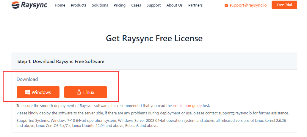 Raysync system