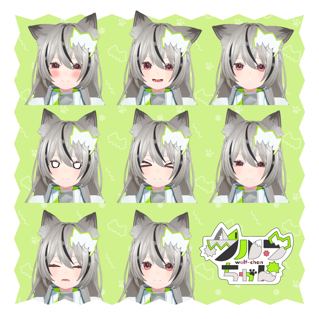 VRChat向けオリジナル3Dモデル「ウルフちゃん」公開！着せ替え機能