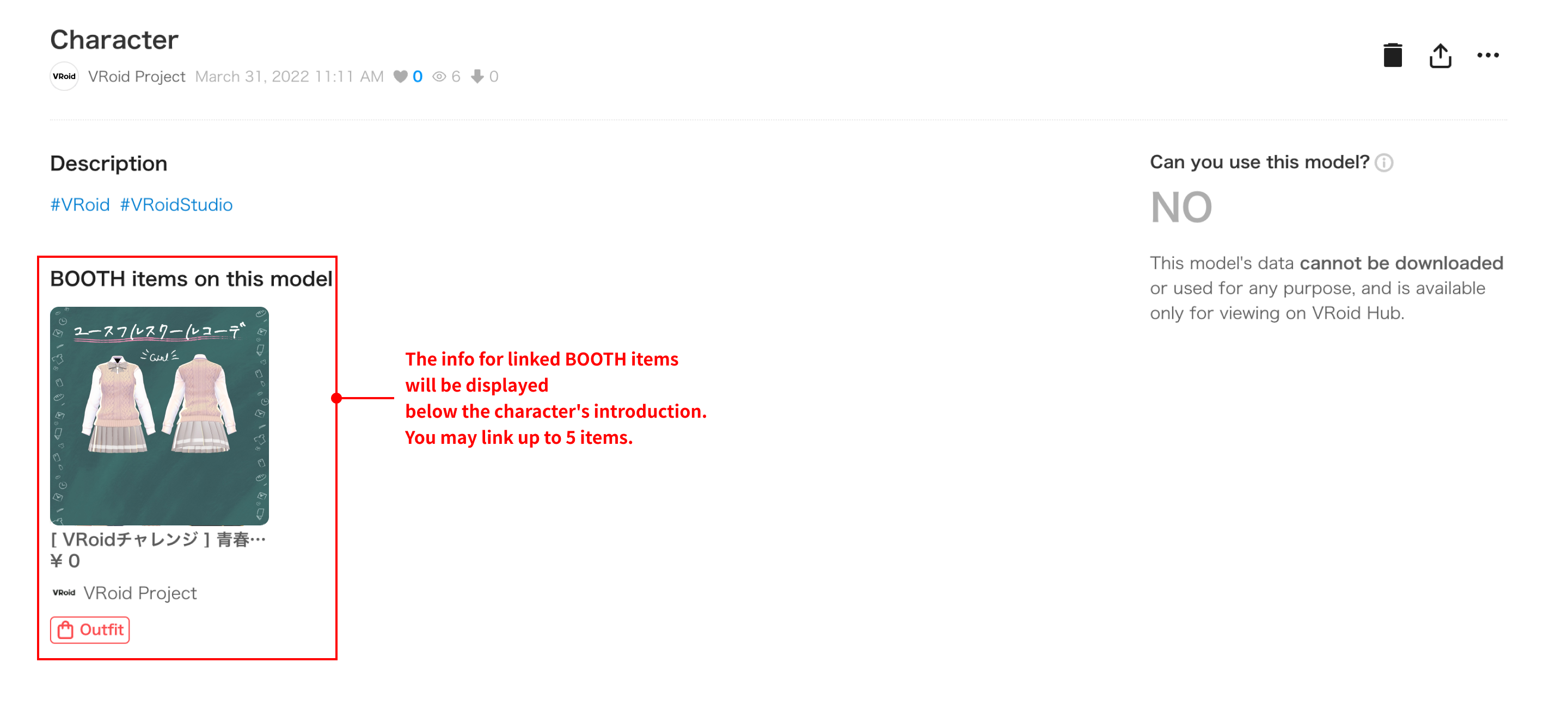 VRoid Hub You Can Now Link BOOTH Items To Your Character Models   Image  130  