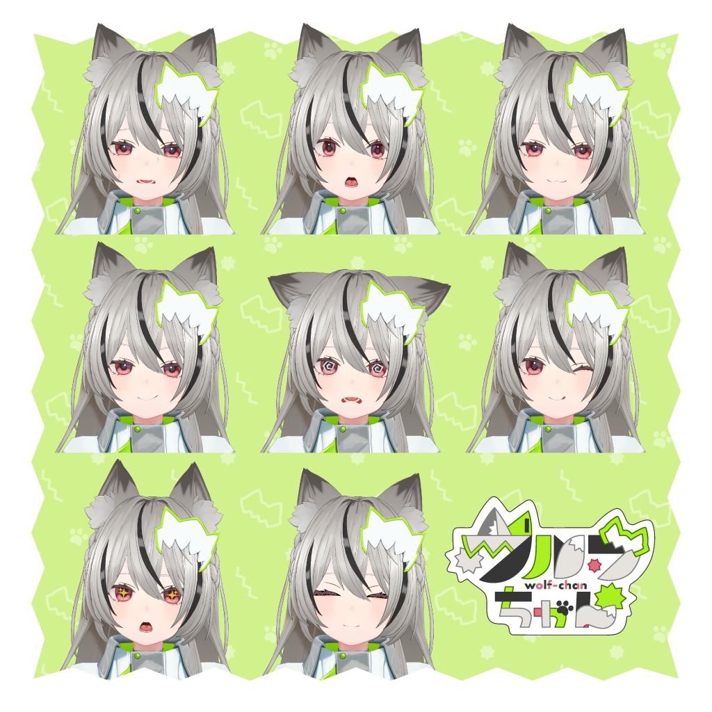 VRChat原创3D模型“Wolf-chan”发布!免费提供换装功能(XWear)的头像数据。 - Vroid资讯 - VRoid ...