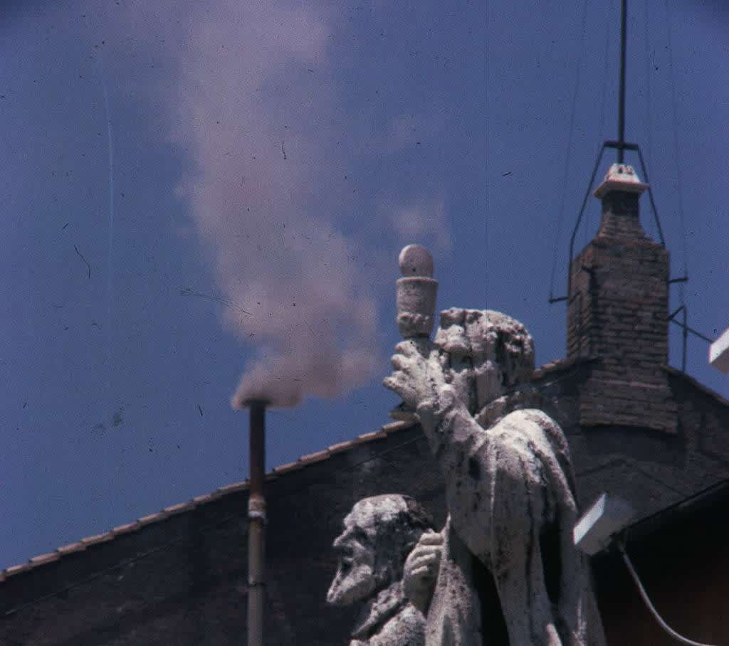 White smoke rising from the Vatican at the election of Pope Paul VI in 1963. http://commons.wikimedia.org/