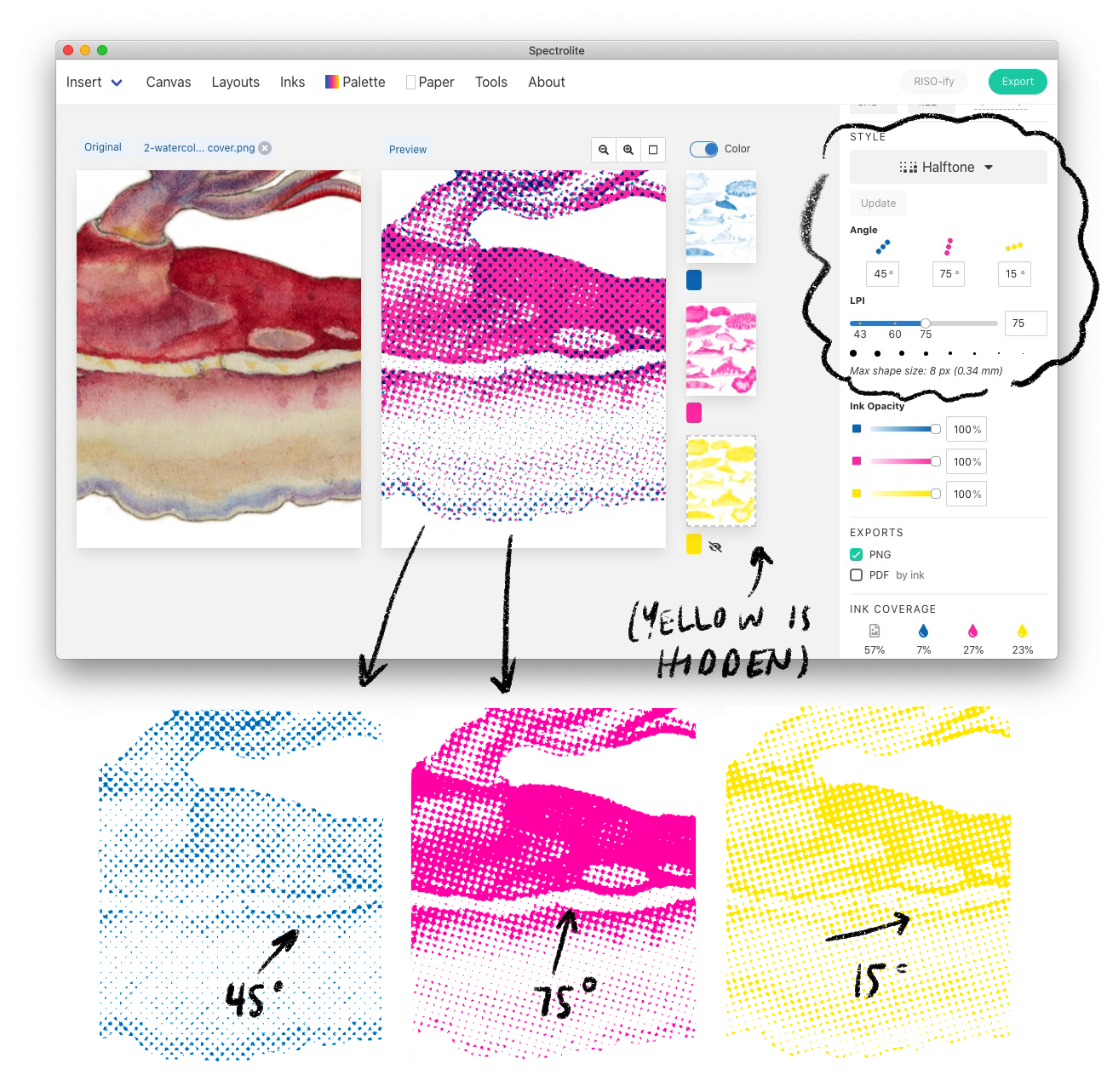 Risograph Color Wheel and Overprint Chart FREE US SHIPPING