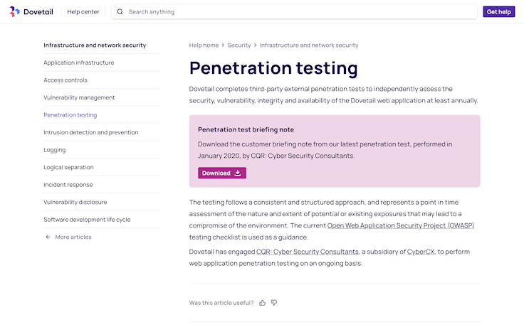 New callout panels makes it super easy to access key policies and documents.