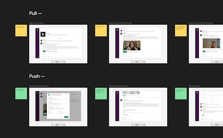 Our ideas categorized into push or pull interactions.