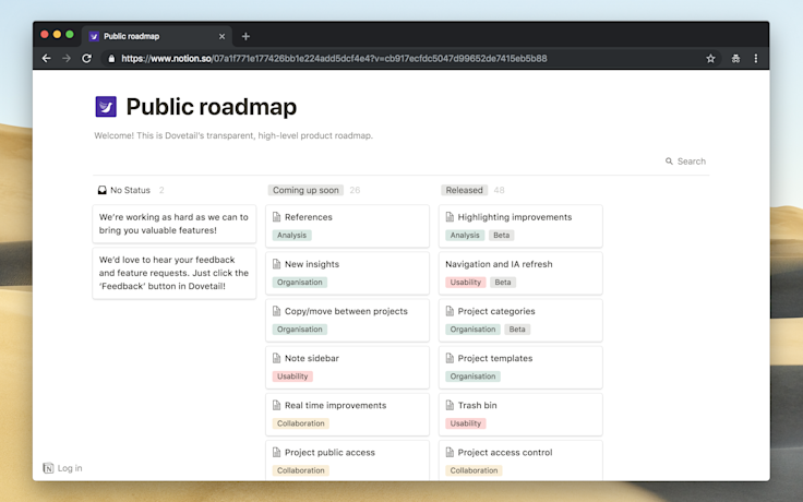 Our public roadmap helps to keep us on track (and accountable!)