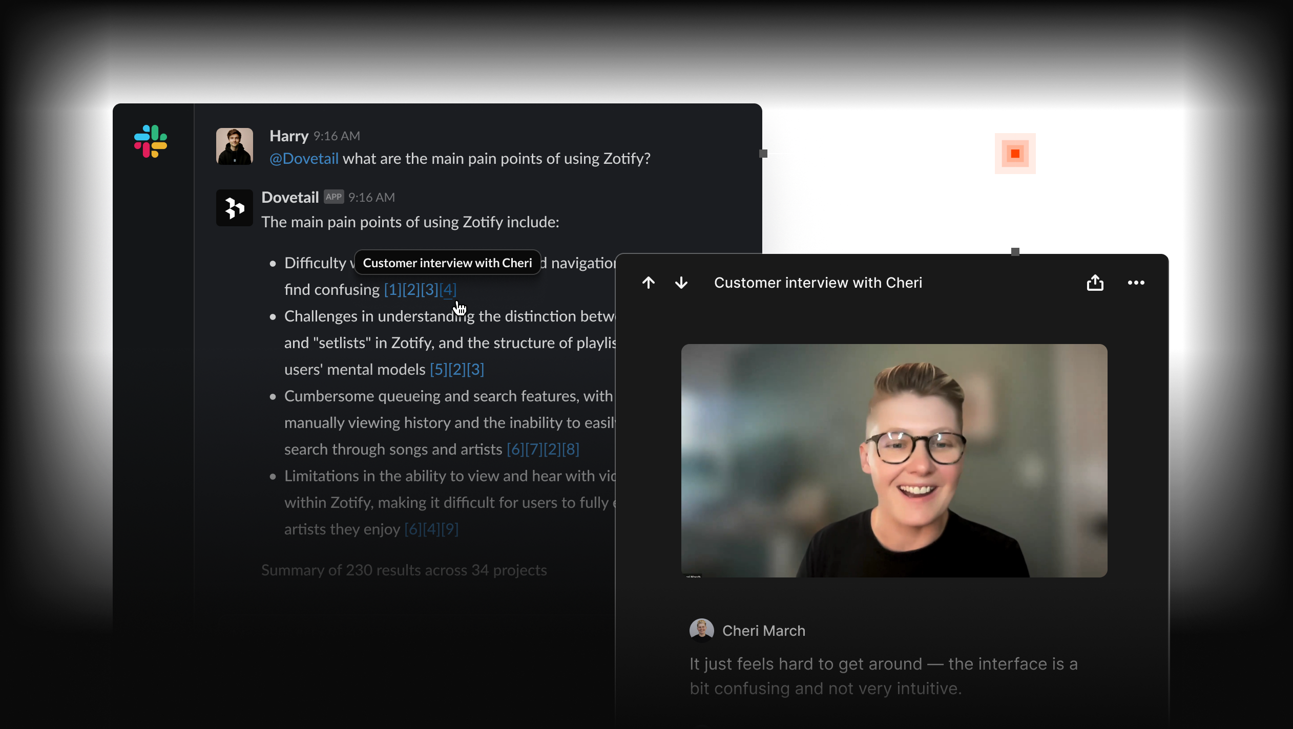 Query Dovetail straight from Slack