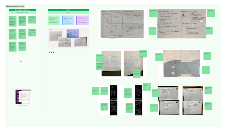 Our team’s ideation process—a combination of sketching and brainstorming.