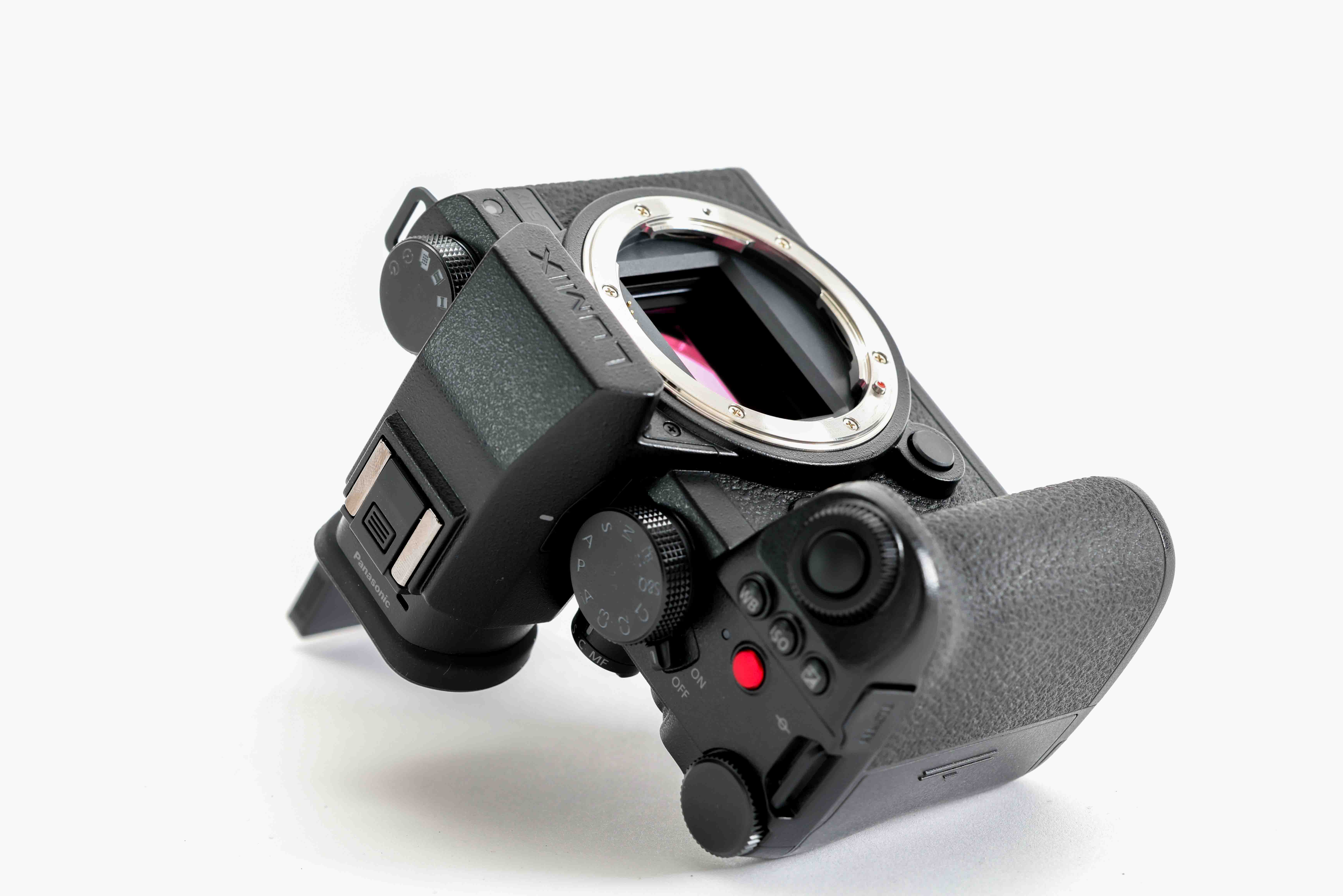 Panasonic Lumix S5 IIX kitshot front view tilted