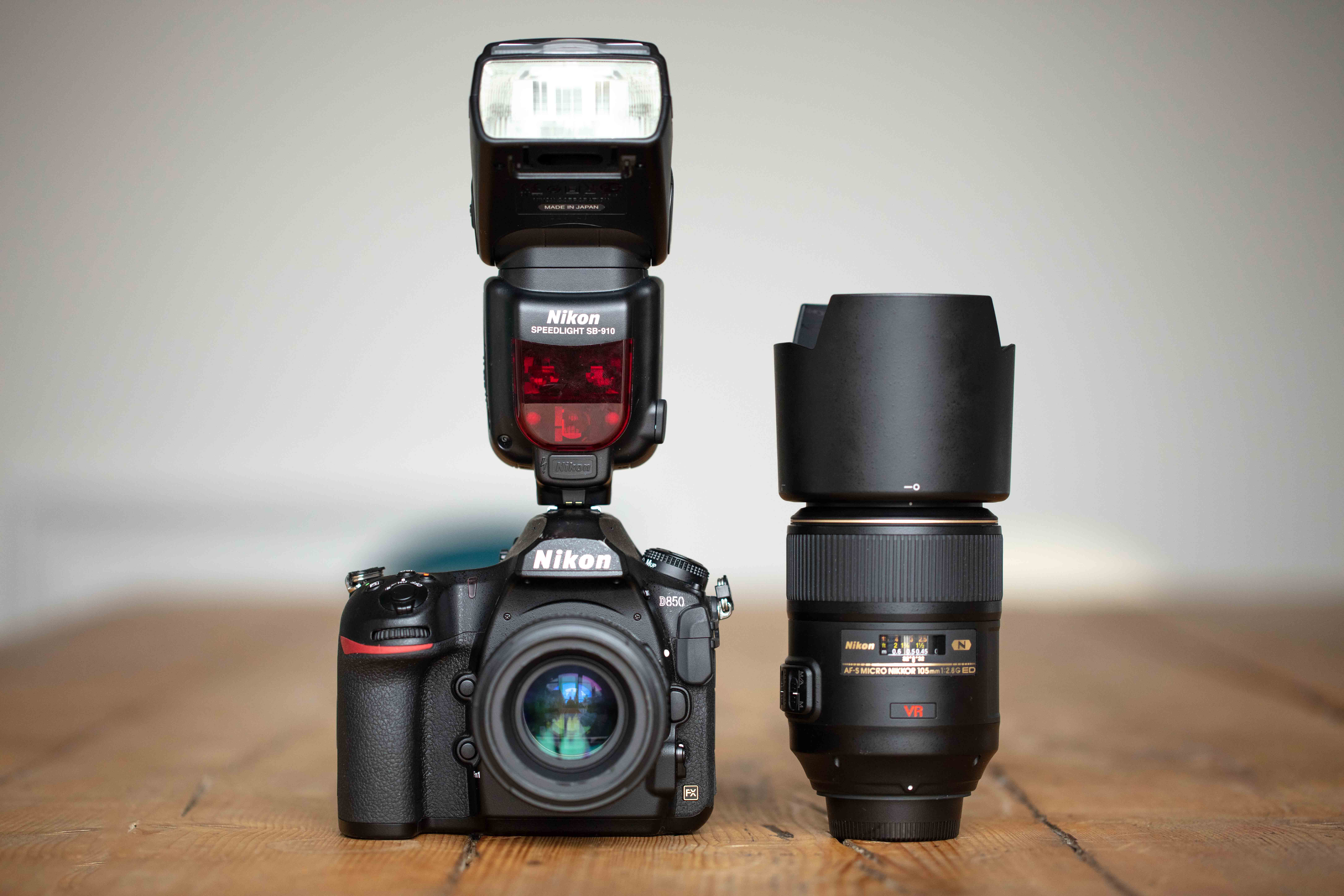 Nikon D850 and Nikon Speedlight SB-910 flash, with Nikon 50mm f/1.4G AF-S Nikkor and Nikon AF-S 105mm f/2.8G IF-ED VR Micro lenses.