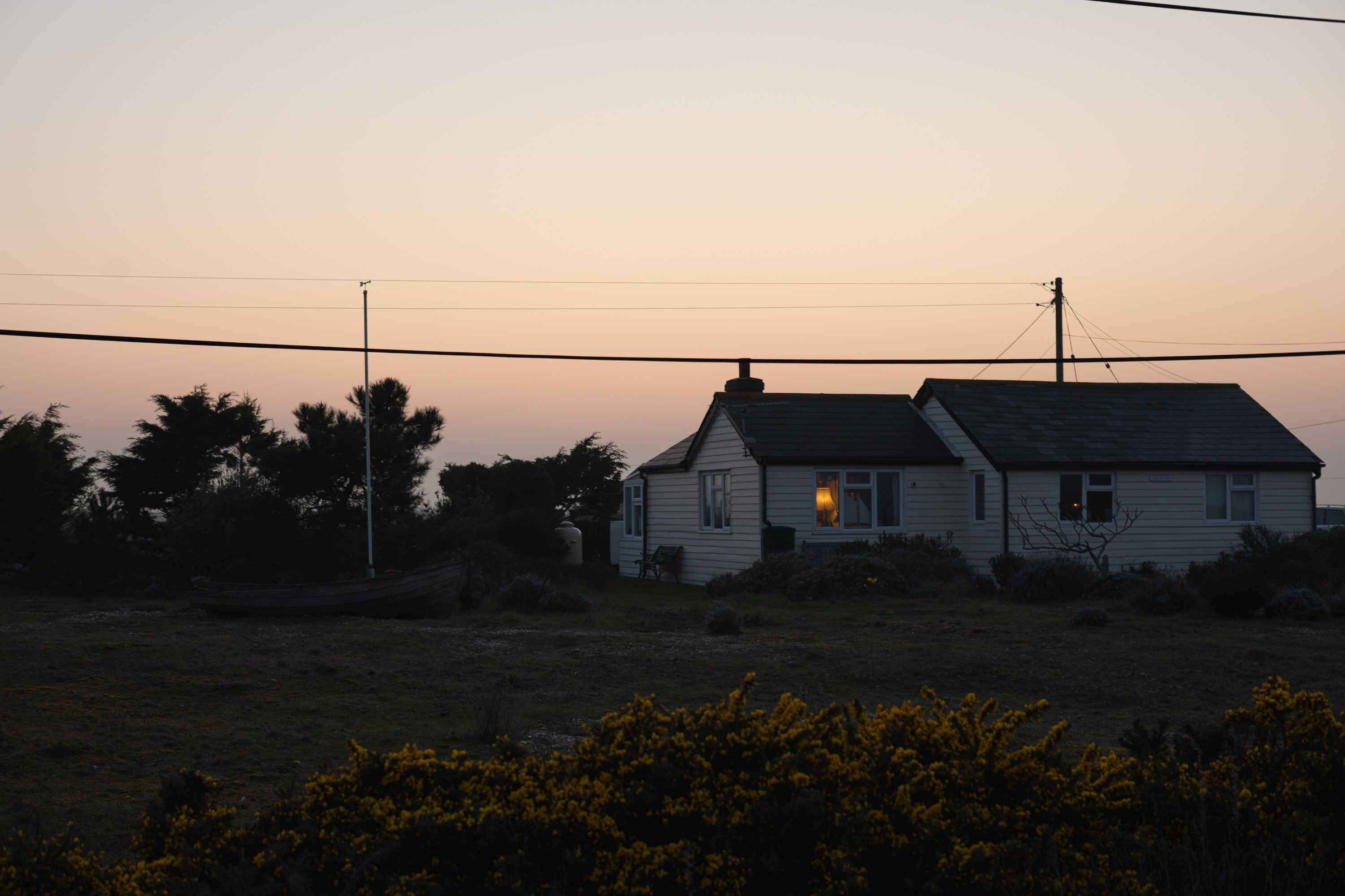 house with a lamp in it