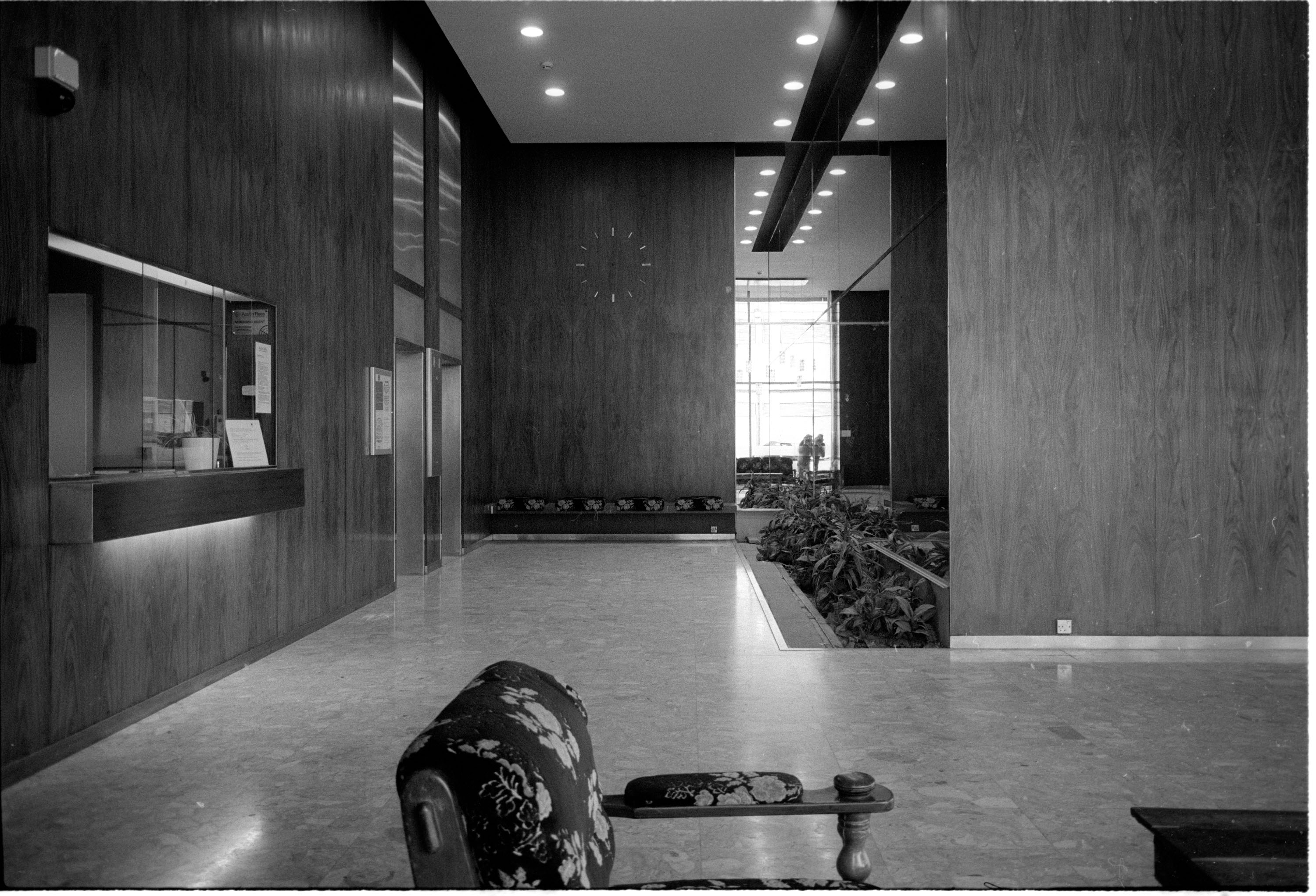 Hotel lobby, shot with Leica MP with Adox Silvermax 100 film
